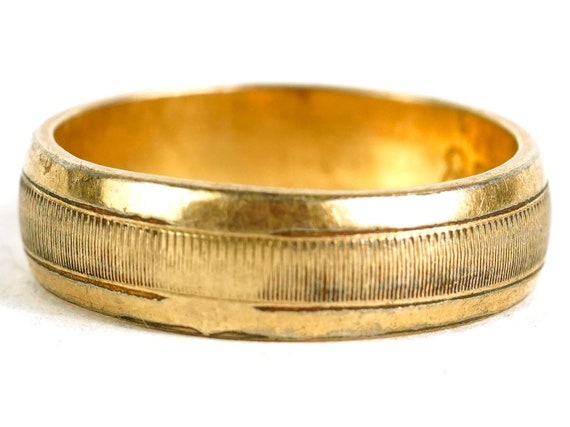 Vintage 10k Gold Filled Striped Two Texture Weddi… - image 3