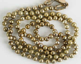 Vintage 24.5" Long Sterling Silver Beaded Lobster Claw Clasp Chain Necklace 19.75" long x .15"