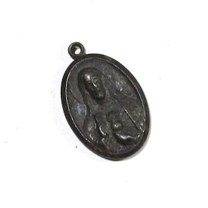 Vintage Jesus And Mary Religious Charm Medal