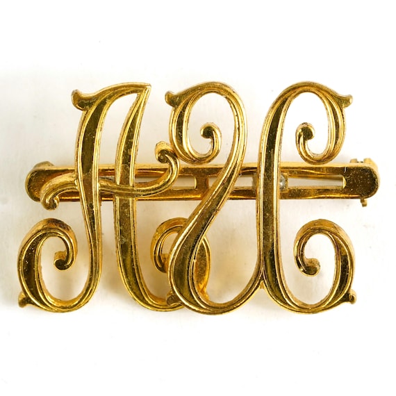 Vintage ASC Monocraft Monogram Initials Brooch Pin