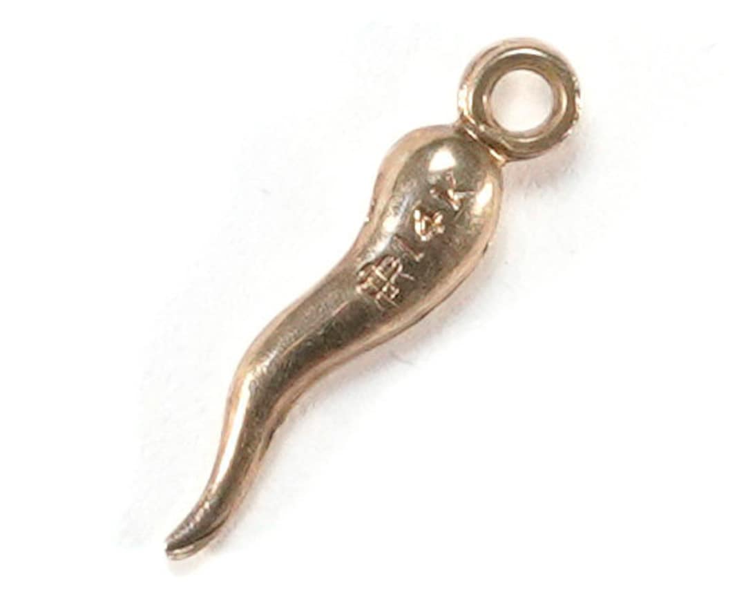 Vintage 14k Devil Horn Italian Yellow Gold Good Luck Charm Pendant Etsy