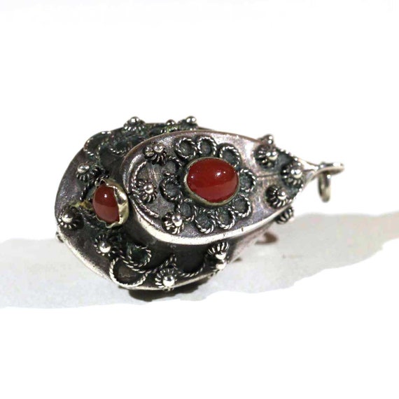 Vintage Etruscan Red Carnelian Egyptian Revival S… - image 1