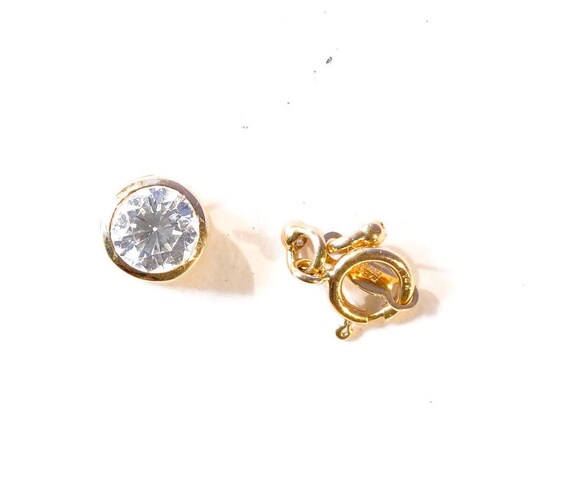 14K Solid Yellow Gold DQ CZ Diamonique Cubic Zirconia Slide