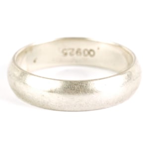 Vintage Sterling Smooth Minimalist Silver Wedding Stacker Band Ring 4.7mm