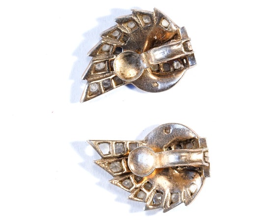 Vintage Rhinestone Wing Fan Gold Filled or Sterli… - image 2