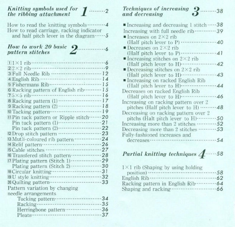 Brother Ribber Knitting Techniques - Vintage Knitting Machine Book ...