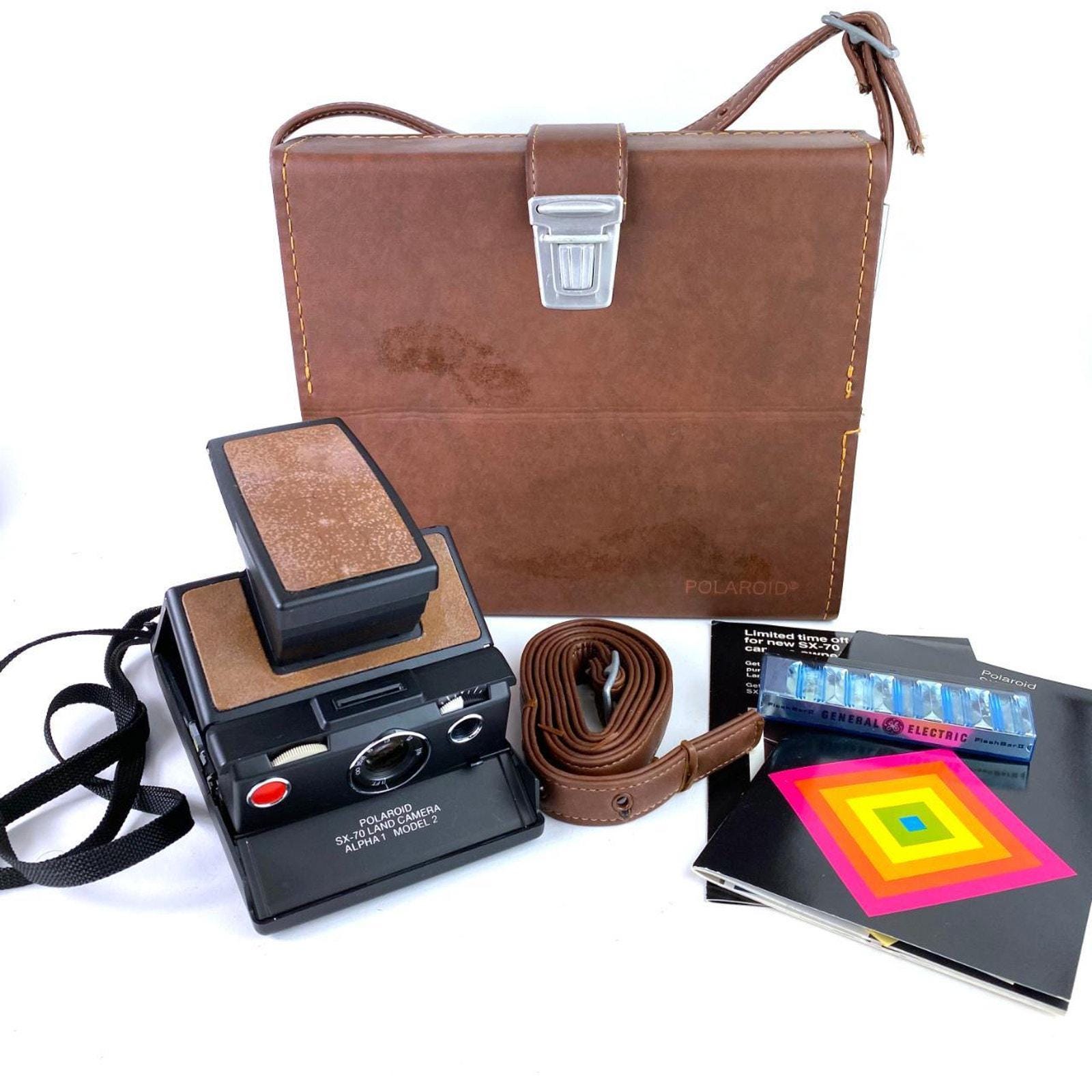 SX-70 Polaroid Land Camera Alpha Model Vintage Brown Leather