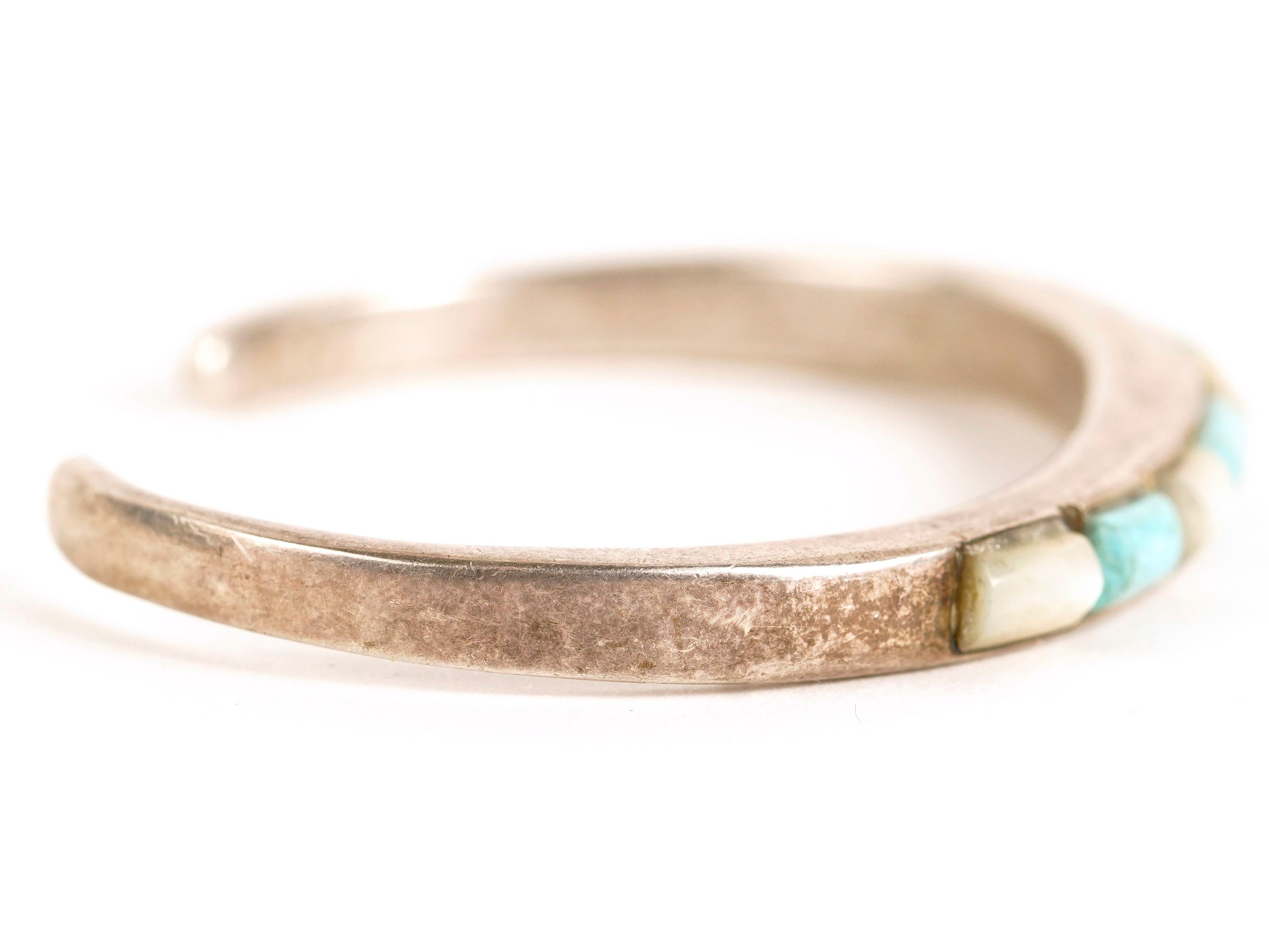 Vintage Hopi or Navajo Channel Set Turquoise Mother of Pearl Vintage Hopi or Navajo Channel Set Turquoise Mother of Pearl