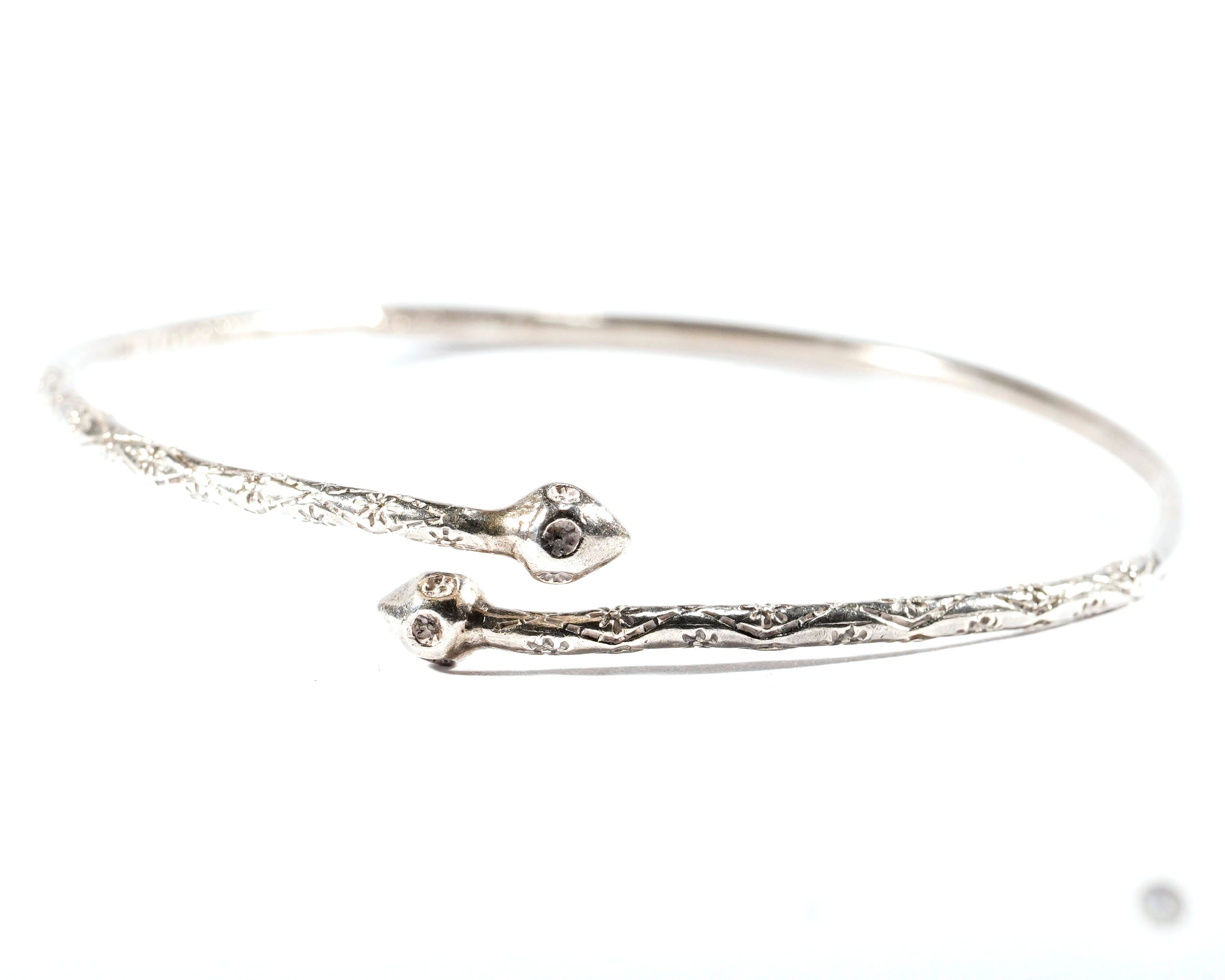 超希少!VTG 1960's TRIBAL JAMAICA WRAP CUFF SILVER BRACELET
