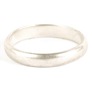 Vintage Sterling Smooth Minimalist Silver Wedding Stacker Band Ring 3.8mm
