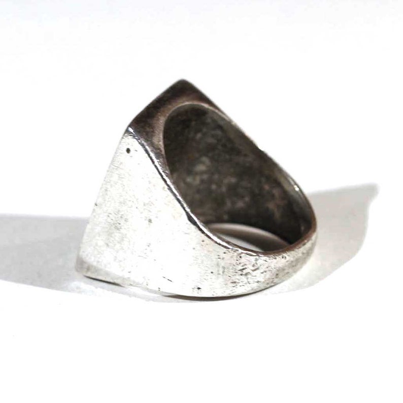 Vintage Navajo Silver Native American Sleeping Beauty Blue Turquoise Handmade Southwestern Silver Geometric Ring