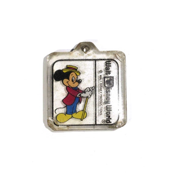 Vintage Walt Disney World Mickey Mouse Acrylic Key Chain