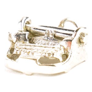 Vintage Sterling Typewriter Moveable Roll 3D Charm pendant