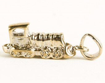 Vintage Silver Train Engine Front Car Locomotive Monoply Piece Charm