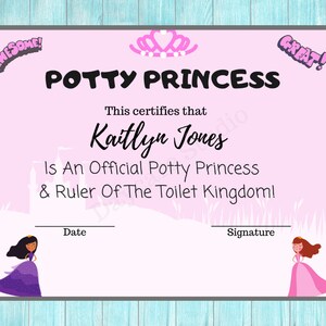 Potty Training Diploma / Toddler Potty Certificate For Boys & Girls / Child Care Center Printable Forms / Perfect for Home or Daycare image 2