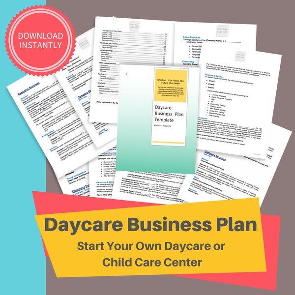 Daycare Center Business Plan Etsy