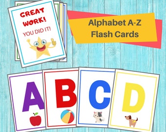 Alphabet Flash Cards / ABC Printable Flashcards / Toddler & Preschool Educational Materials / Perfect for Homeschool, Parents, and Daycares