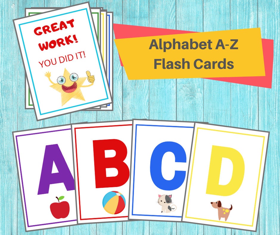 Alphabet Flash Cards Abc Printable Flashcards Toddler Etsy Schweiz