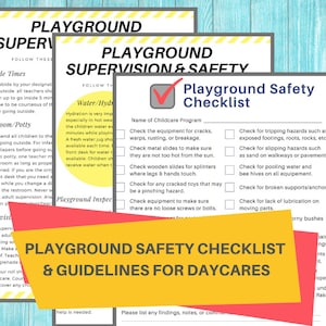 Daycare Playground Inspection Checklist & Safety Guide / Perfect for In Home Daycares, Preschools, and Child Care Centers