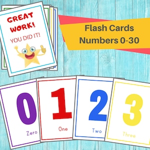数字フラッシュカード/保育園で印刷できるカード/幼児・就学前教育教材/ホームスクールや保育園に最適