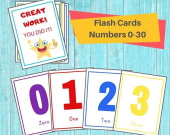 NUMBER FLASH CARDS/Childcare Center Printable Cards / Toddler & Preschool Educational Materials / Perfect for Homeschool and Daycares