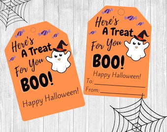 Halloween Gift Tags Printable /  Cute Ghost Treat Gift Tags  / Cookie and Goody Bag Tags / Perfect for teachers, preschools, & daycares