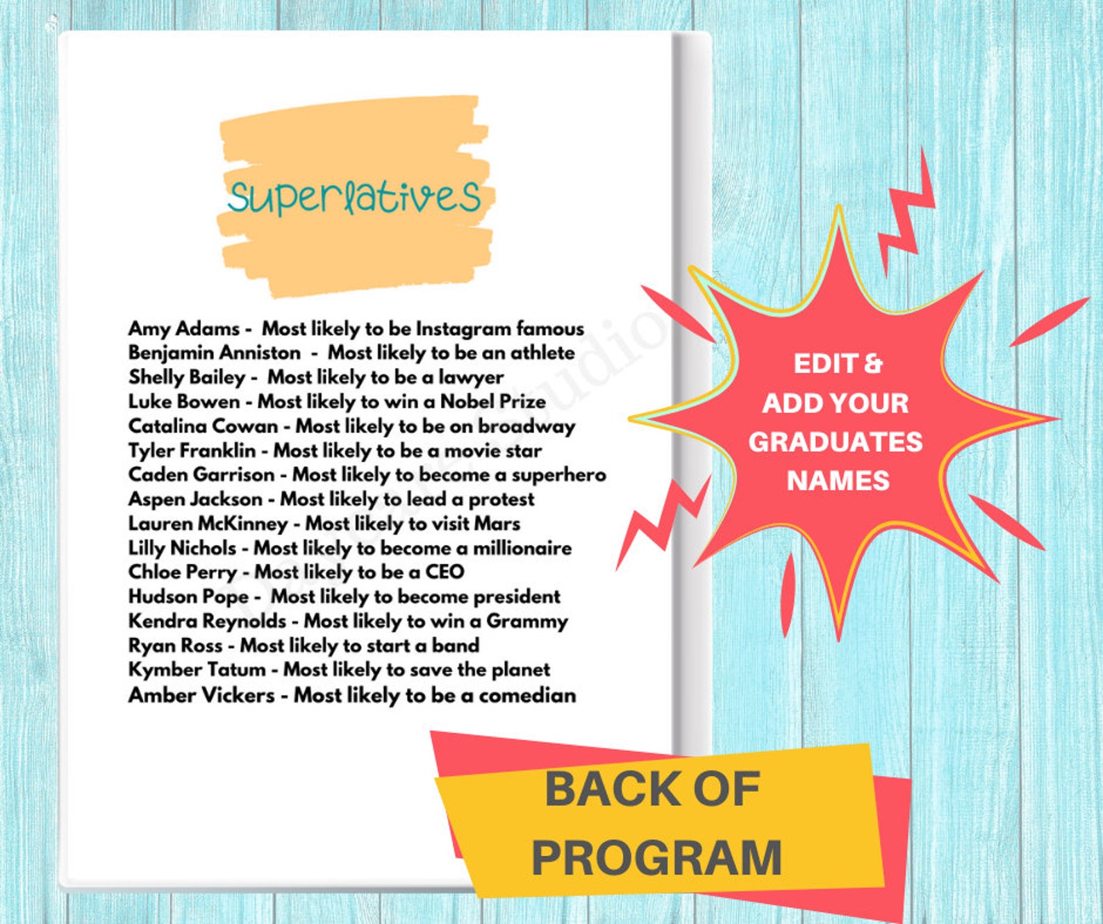 Preschool Graduation Program / Pre-k Ceremony Program Template / Child