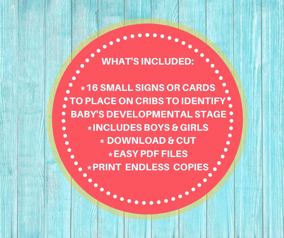 I CAN ROLLOVER Sign / Daycare Printable Baby Crib & Cubby Etsy