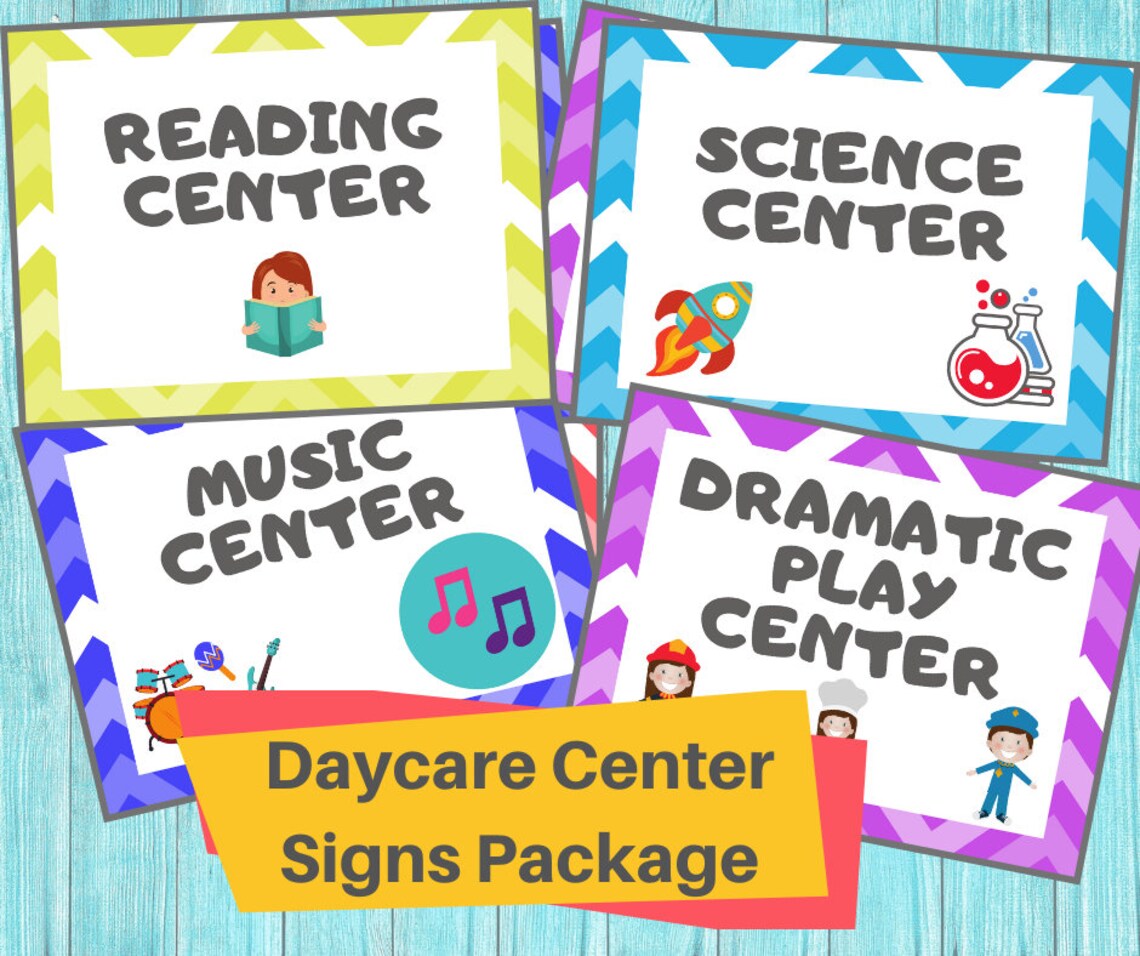 DAYCARE CENTER Signs/childcare Printable Signs for Preschool Etsy