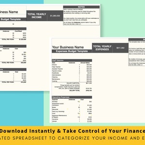 DAYCARE BUDGET SPREADSHEET| Childcare Center Excel and Numbers ...