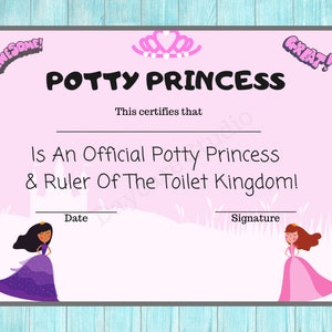 Potty Training Diploma / Toddler Potty Certificate For Boys & Girls / Child Care Center Printable Forms / Perfect for Home or Daycare image 7