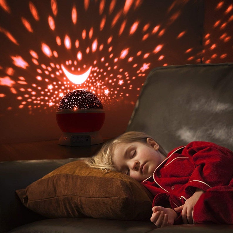 4 LED Bulbs 9 Light Color Changing With USB Cable Baby Night Light Moon Star Projector 360 Degree Rotation Unique...\u00a0