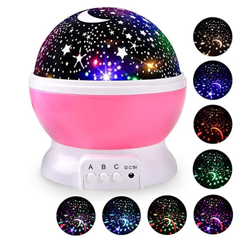 4 LED Bulbs 9 Light Color Changing With USB Cable Baby Night Light Moon Star Projector 360 Degree Rotation Unique...\u00a0