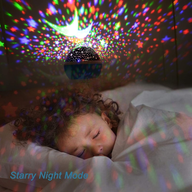 4 LED Bulbs 9 Light Color Changing With USB Cable Baby Night Light Moon Star Projector 360 Degree Rotation Unique...\u00a0