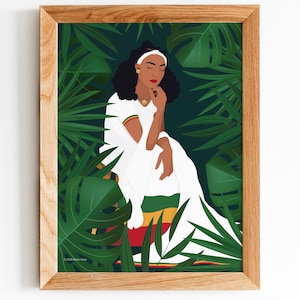 ENAT ETHIOPIA  | Modern habesha wall decor, African decor, habesha kemis