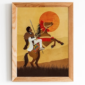 Ethiopian Inspired Poster: Modern Habesha Wall Decor, African Art Print, Ethiopian Horseman