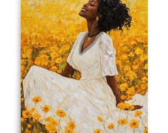 Ethiopian Inspired Poster: Vibrant Tribal Patterns & Authentic Cultural Imagery, Black woman, Floral Trendy Wall Art,