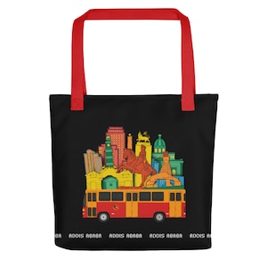 Addis Ababa Tote bag, Ethiopian Inspired Art, Vibrant & Authentic Cultural Imagery