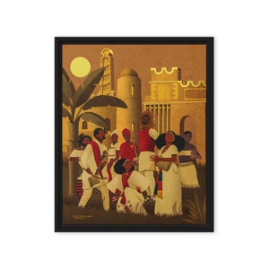 Harmony, Ethiopian Culture Art Framed Canvas 16"x20"