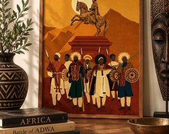 Battle of Adwa Poster: Ethiopian Historical Art, African Wall Decor