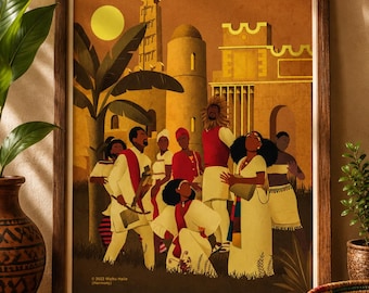 Ethiopian Culture Art, Ethiopian Heritage Wall Art, Harmony Artwork Poster