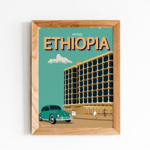 Poster print, vintage Ethiopia, Ethiopian art