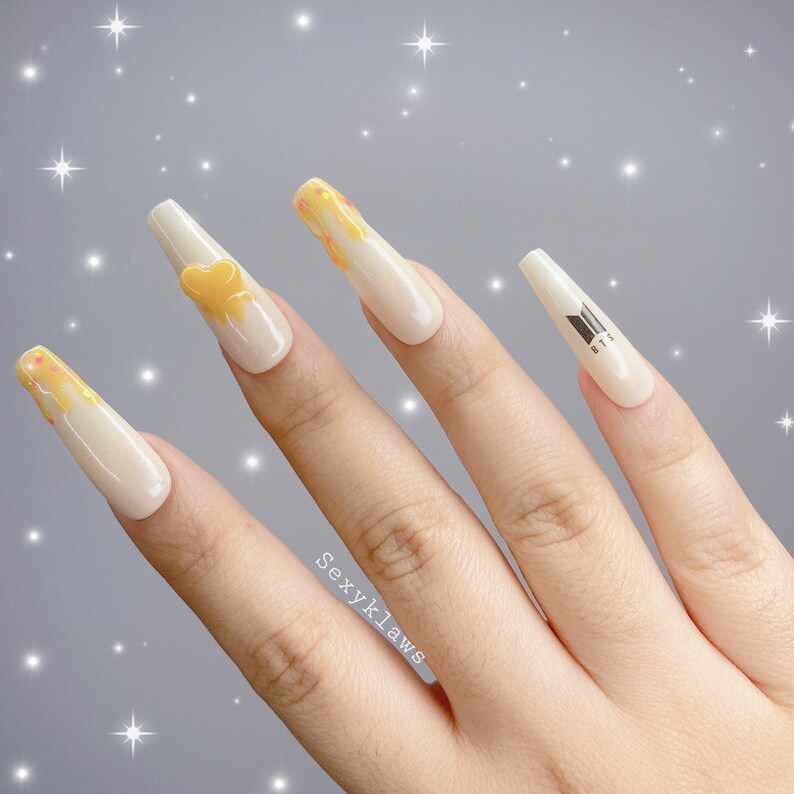 BTS butter Inspired press ons / kawaii / False nails/ 3d nail Etsy