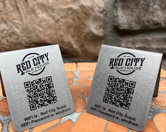 Metal QR Codes-Business Logo, Restaurants, Menu, QR code, Sustainable and Eco friendly, Stainless Steel, Customized, QR Code Sign