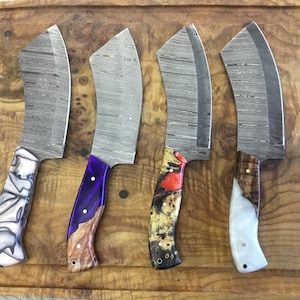 Beautiful Damascus meat cleaver