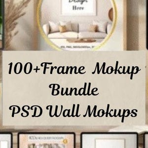 Premium 100+ Frames Mockup PSD Bundle Set, Frame Mockup Bundle, 100+ PSD Wall Mockup Frame,  Mega Bundle Frames Mockup PSD Frames Bundle