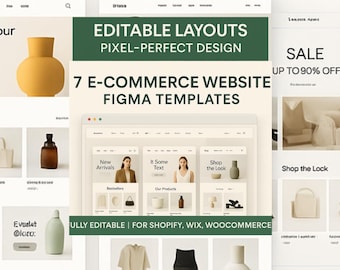 Modelli Figma per siti web di e-commerce: kit interfaccia utente per negozi online (download digitale)