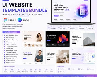 Mega UI Website Templates Bundle - Figma & Canva kompatibel