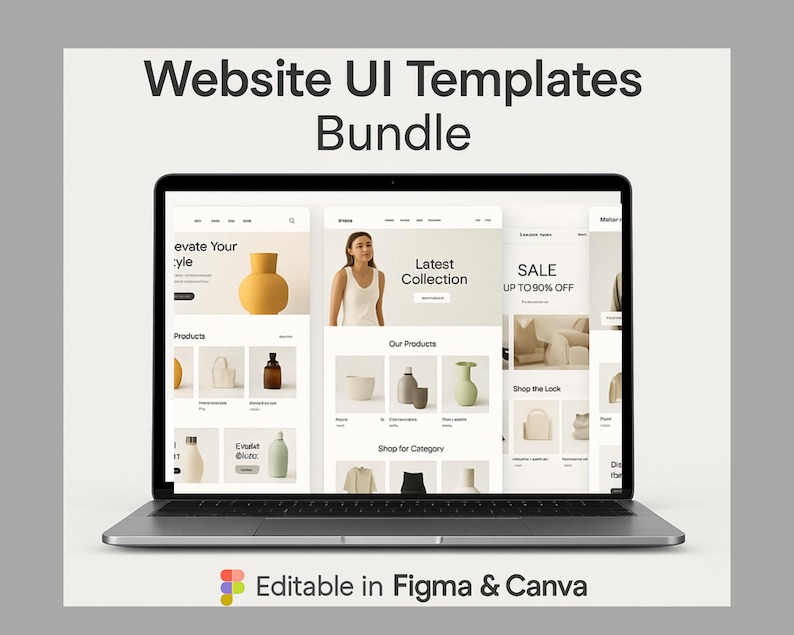 Mega UI Website Templates Bundle - Figma & Canva Compatible - Etsy