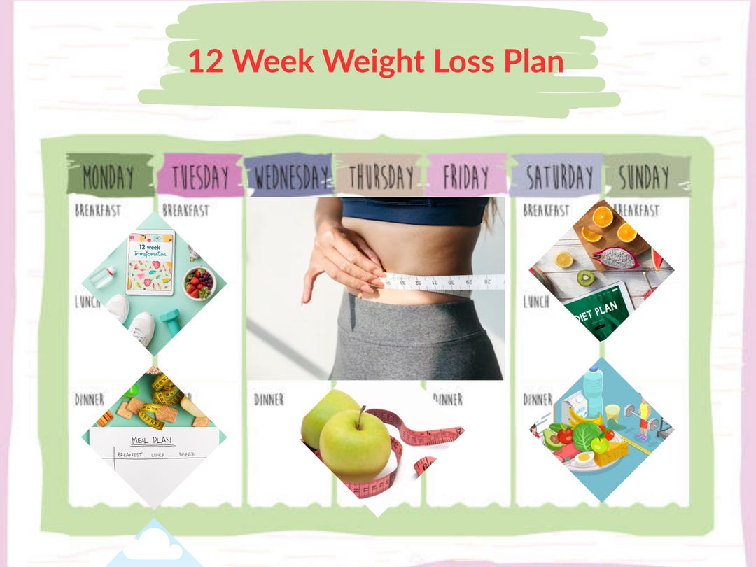 12-week Weight Loss Plan: Meal & Workout Guide (PDF Download) - Etsy